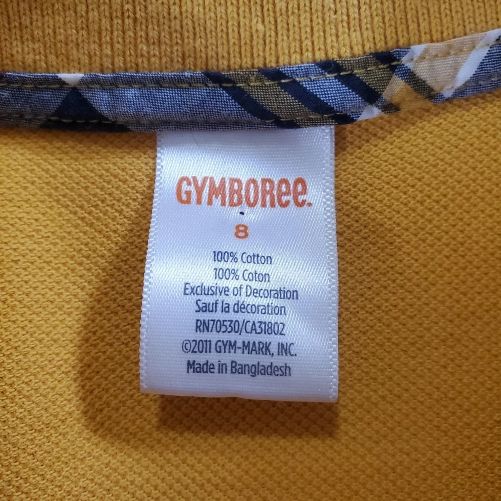 K1223 * Gymboree Boys Barkside Academy Short Sleeve Polo Yellow Size 8